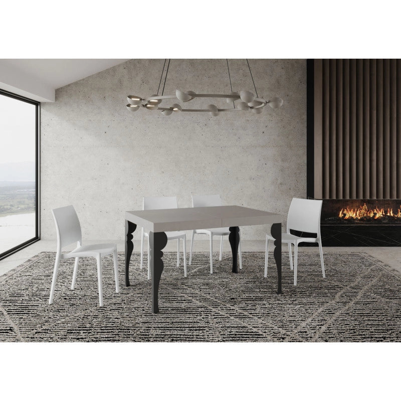 Tavolo allungabile 140/224x80cm Paxon telaio Antracite - Cashmere