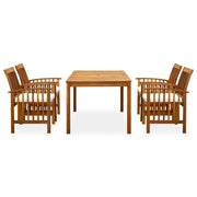Set da Pranzo da Giardino 5 pz con Cuscini Massello di Acacia 3058086