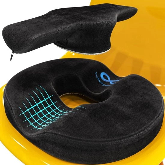Cuscino donut 2 in 1 per supporto alla regione ischiatica e alla coccige