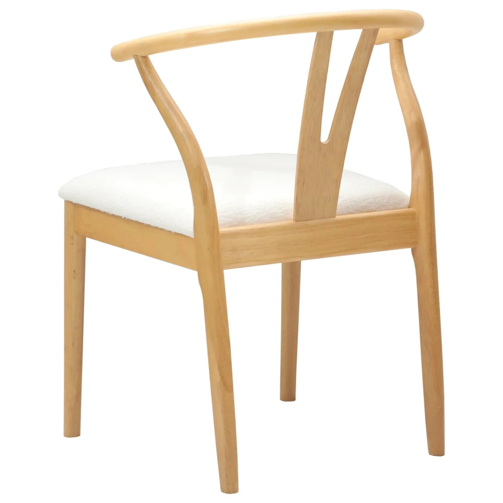 Sedia da pranzo 2 pcs Naturale e chiaro Legno di gomma solido