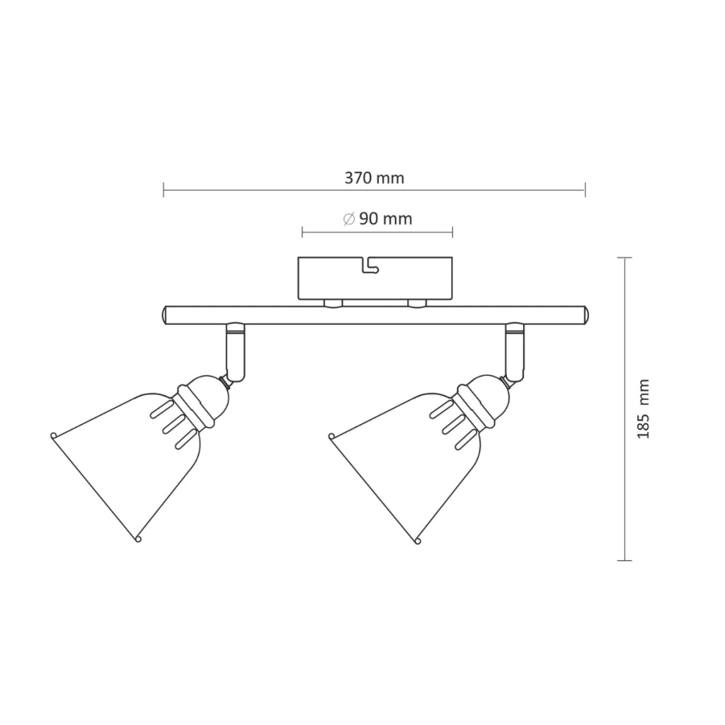 Lampada parete/soffitto orientabile 2 luci bianca E14 Polux