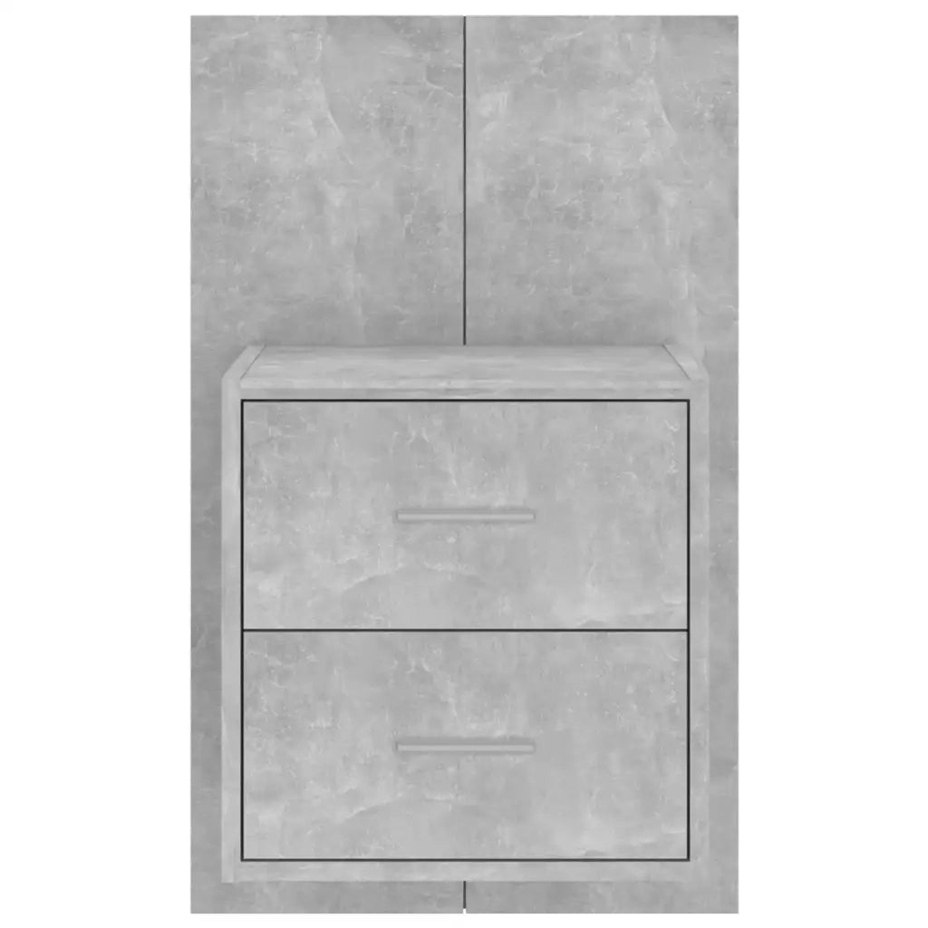 Comodini a Muro 2 pz-Set di 2 Tavolino da notte Grigio Cemento 655582