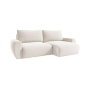 Paullo, Divano Letto con Penisola Contenitore, 253x153 cm Bianco Crema