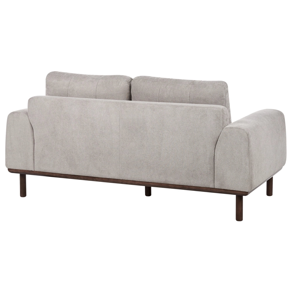 Divano a 2 posti in tessuto Grigio chiaro Soggiorno in stile moderno Gambe in legno scuro