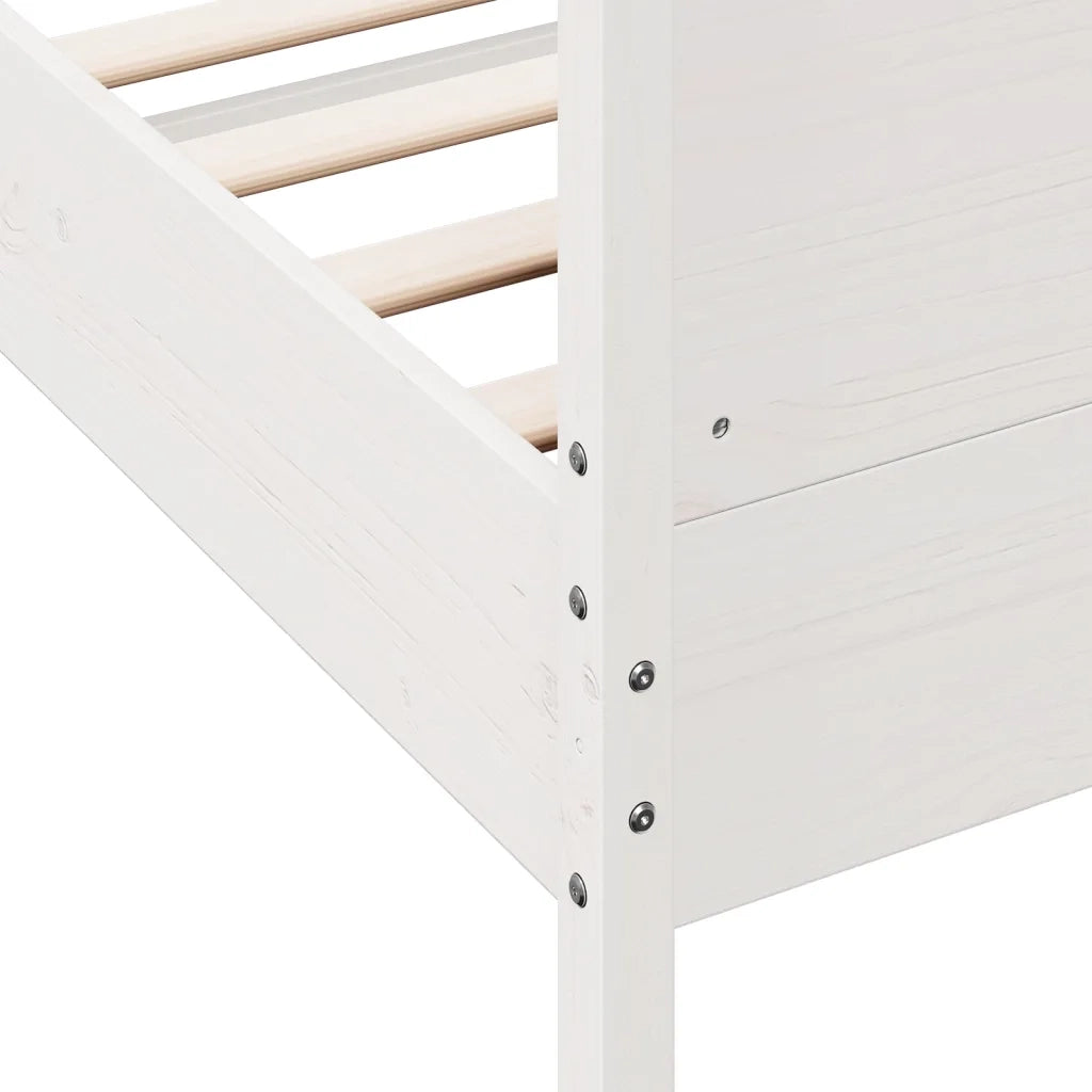 Giroletto senza Materasso Bianco 100x200 cm Legno Massello Pino 842563