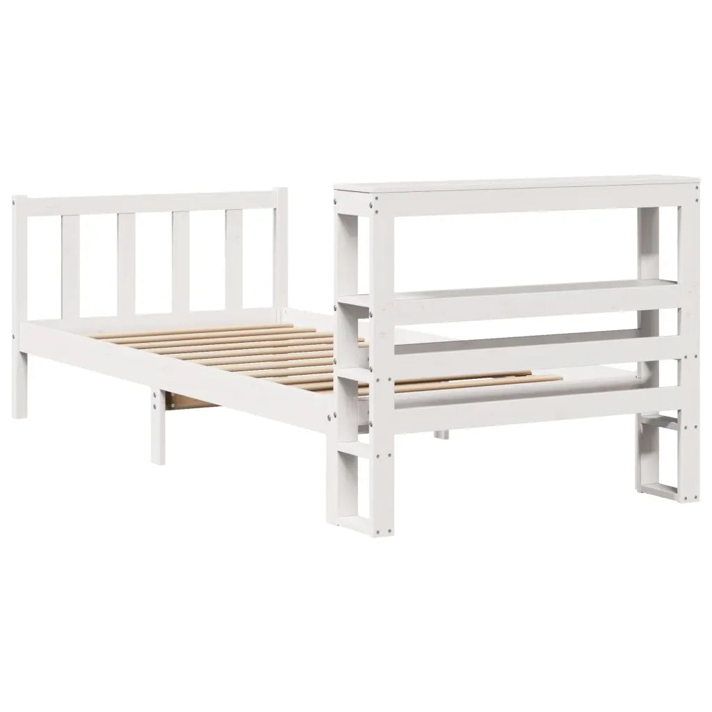 Letto senza Materasso Bianco 90x200 cm Legno Massello di Pino