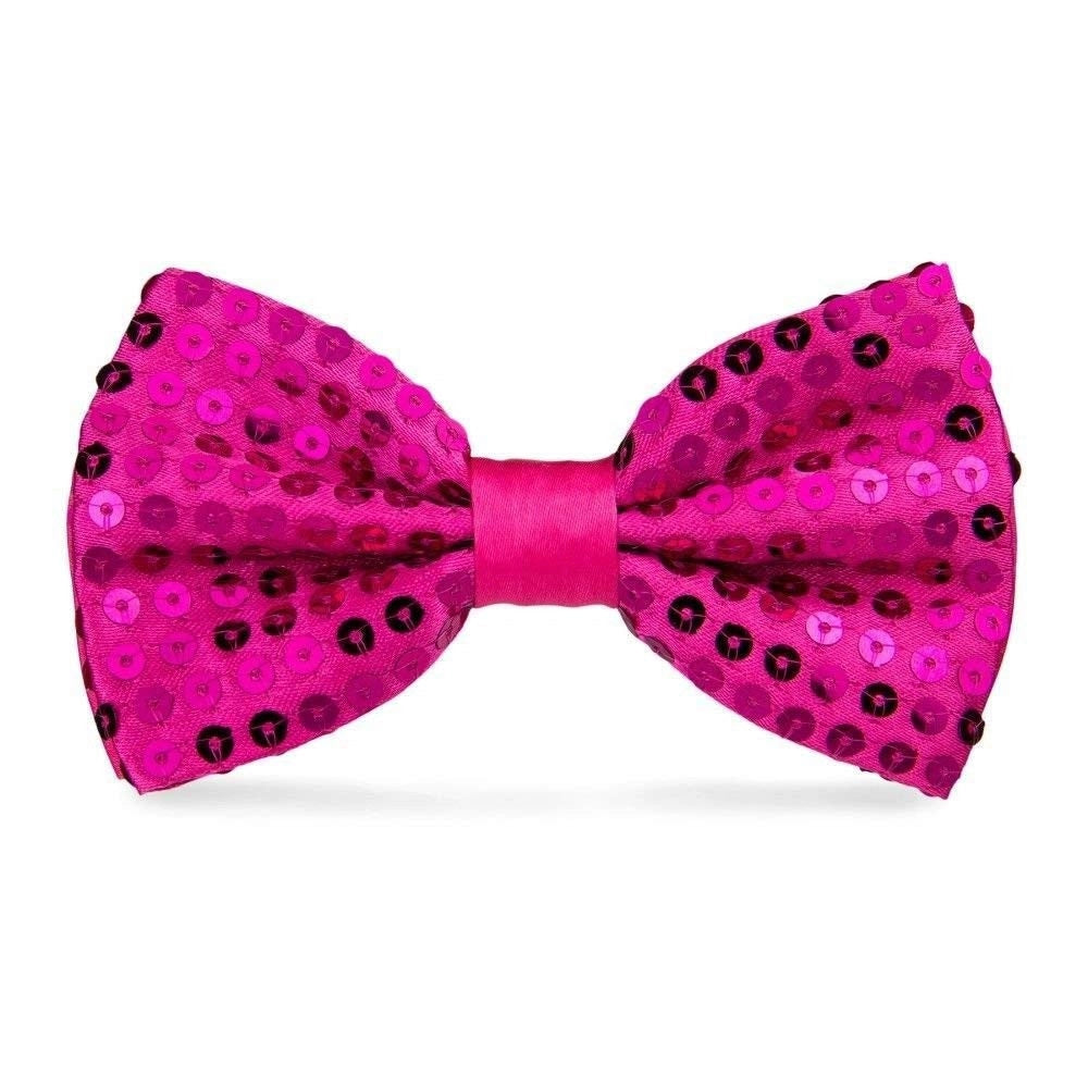 Trade Shop - Papillon Paillettes Fucsia Rosa Paillette Cravattino Farfallino Cravatta -