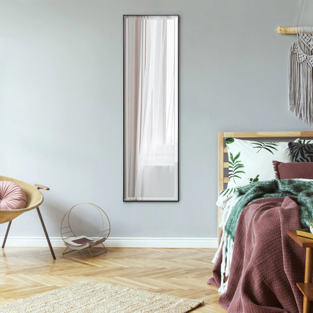Specchio Muro ¨C zephmum ¨C Nero Alluminio 120x35 cm