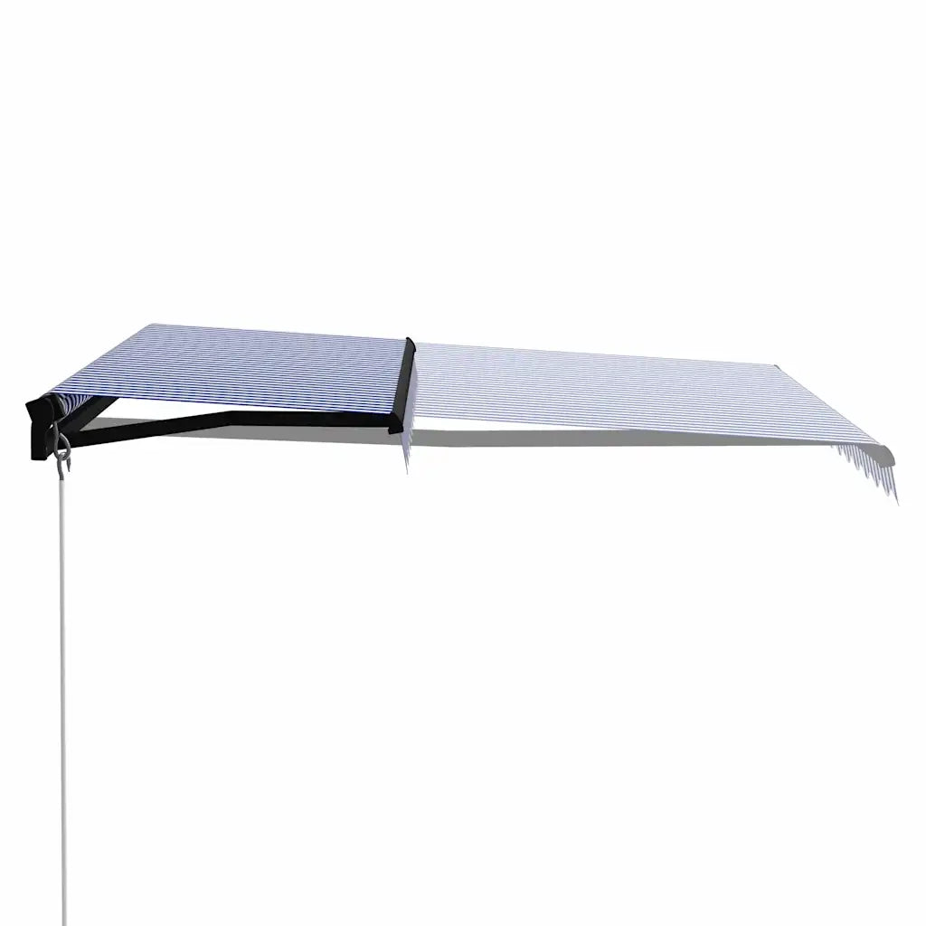 Tenda da Sole Retrattile Manuale 350x250 cm Blu e Bianca cod mxl 51573