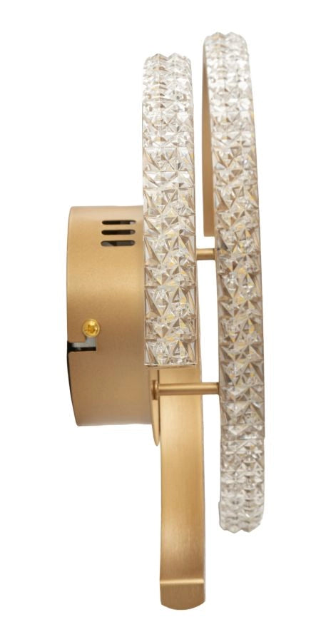 Lampada da Muro LED Double C 41x8,5x24 cm in Alluminio e Ferro e PVC Oro e Bianco