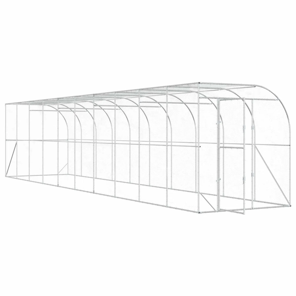 Gabbia per Polli Contro il Muro Argento 600 x 150 x 215 cm 3434734