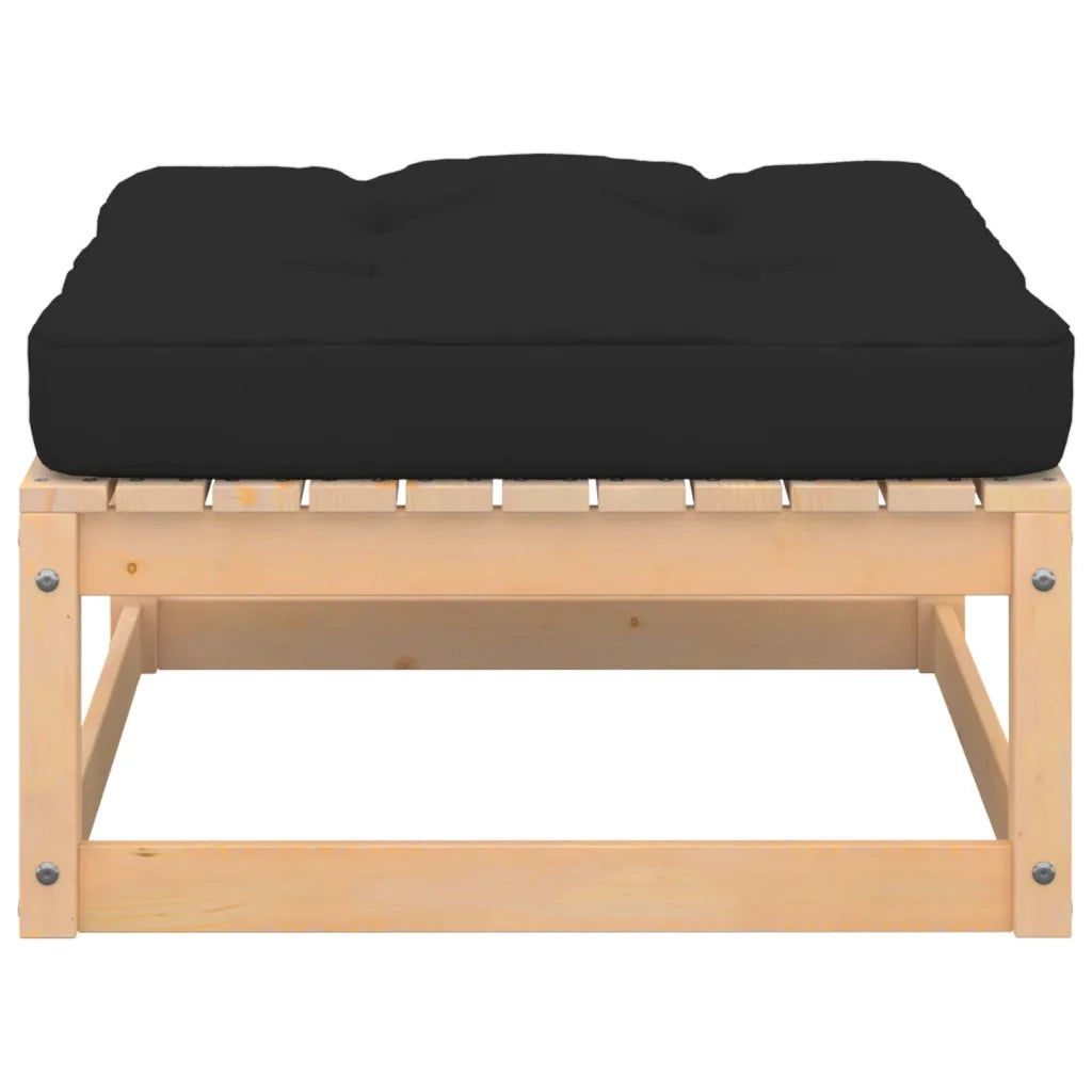 Poggiapiedi da Giardino con Cuscini 2 pz Legno Massello di Pino CFW7262049