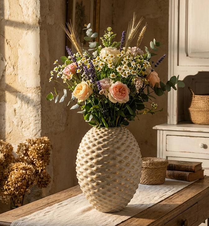 Vaso Pepipas Ball Ø29,5x36 cm in Ceramica Grigio e Oro