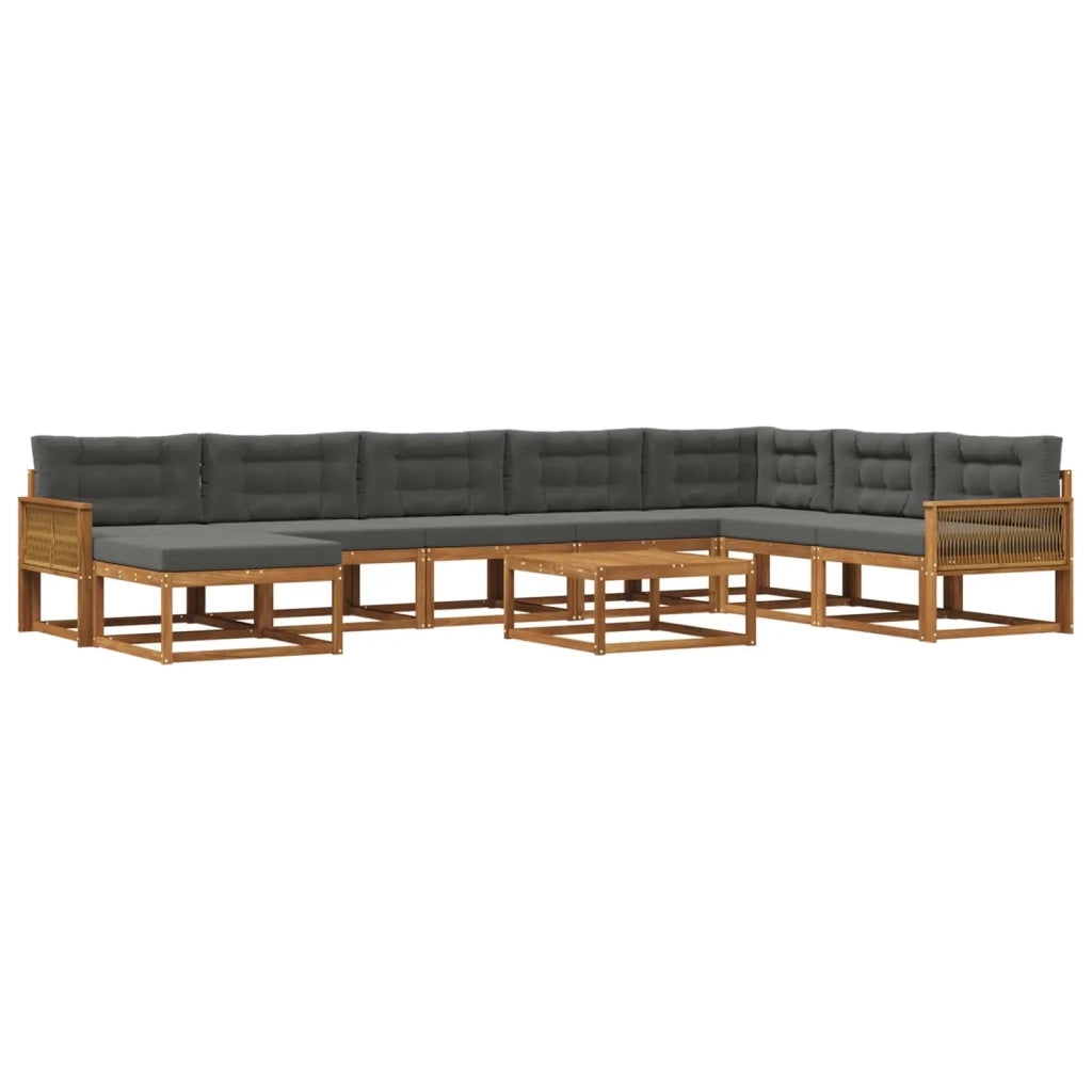 Set di divani da esterno con cuscino 9 pcs Naturale e Antracite 3382830