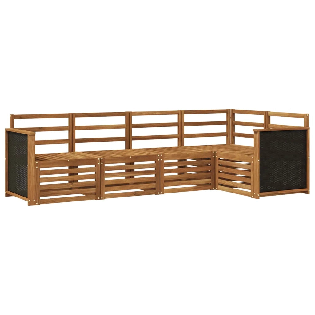 Set divano sezionale 4 pcs Naturale Legno di Acacia Massello 3384340