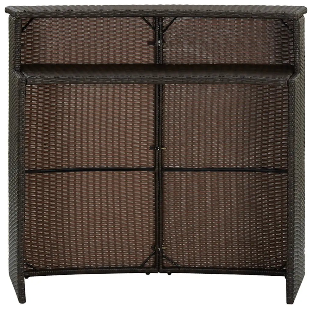 Tavolo da Bar per Esterni Marrone 120x55x110 cm in Polyrattan 313467