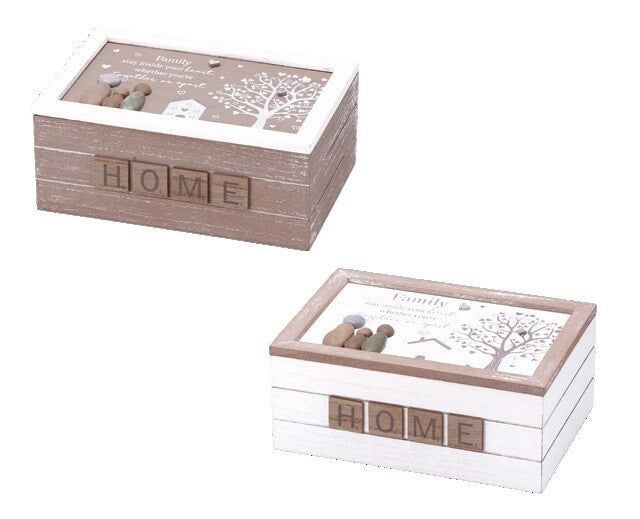 1 Pezzo Scatola Multiuso in Legno 24 x 16 x 10 cm 2 Colori
