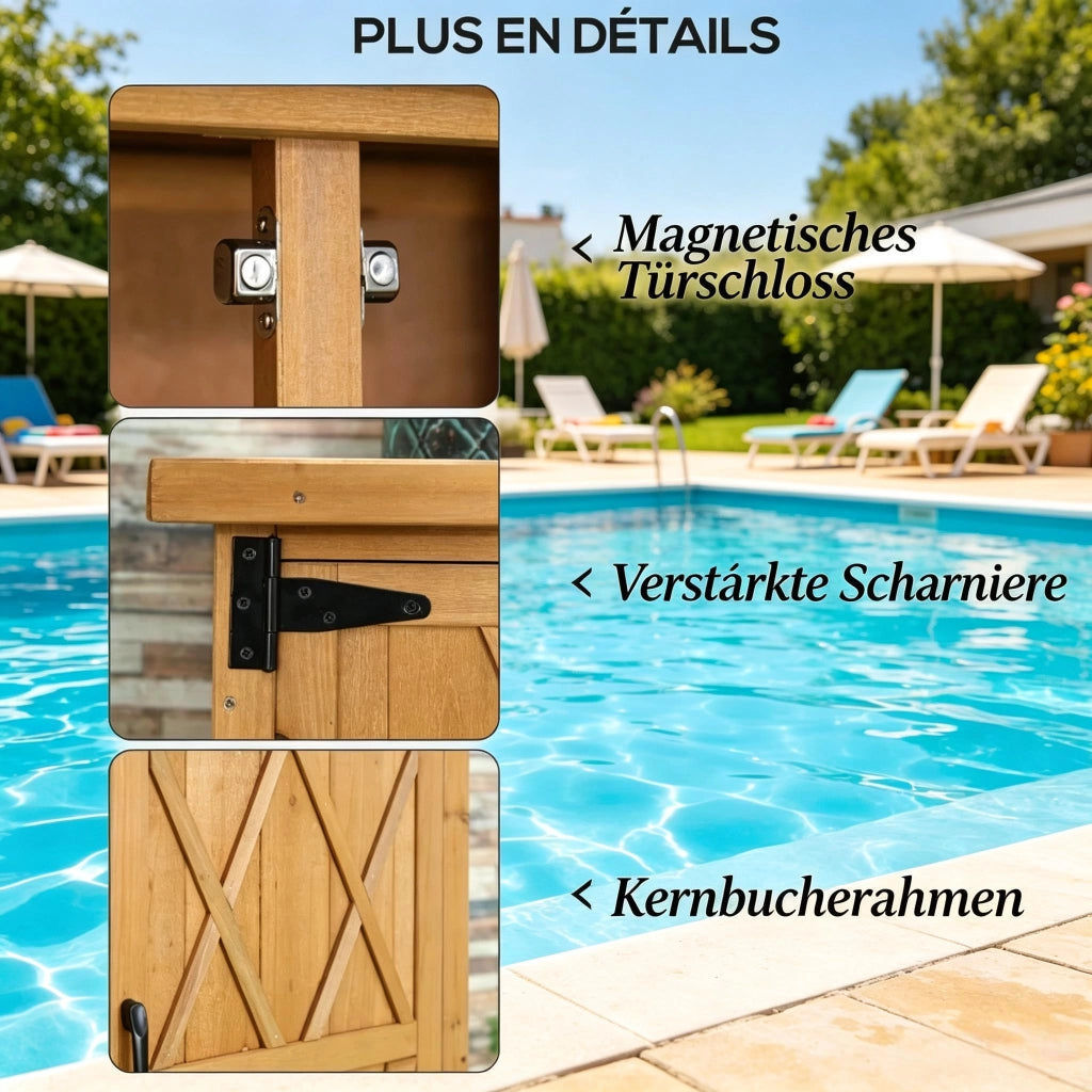 ARMADIO DA GIARDINO 75x40x90 cm in legno giallo