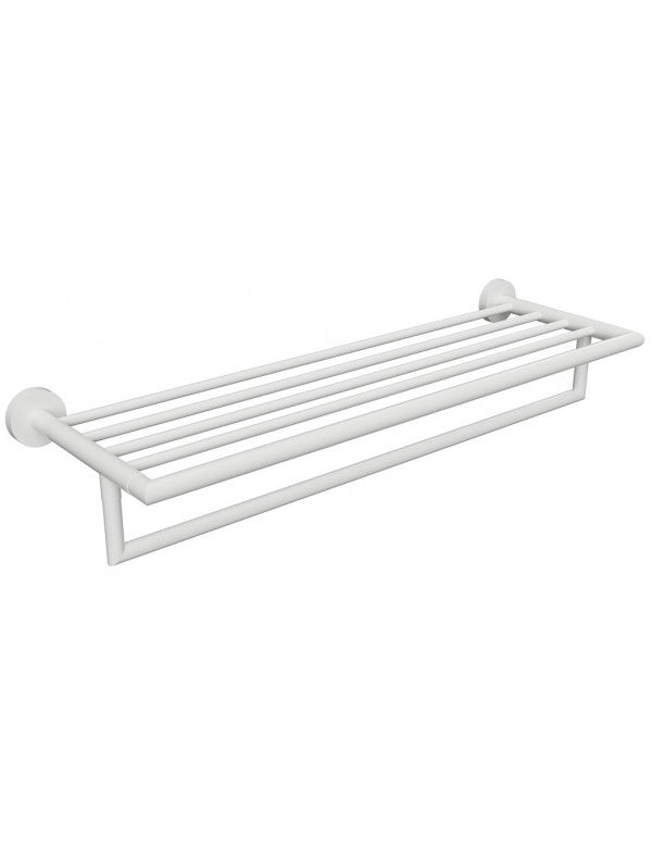 Mensola porta asciugamani doccia BIANCA in ottone bianco 55 x12 x26,5 cm
