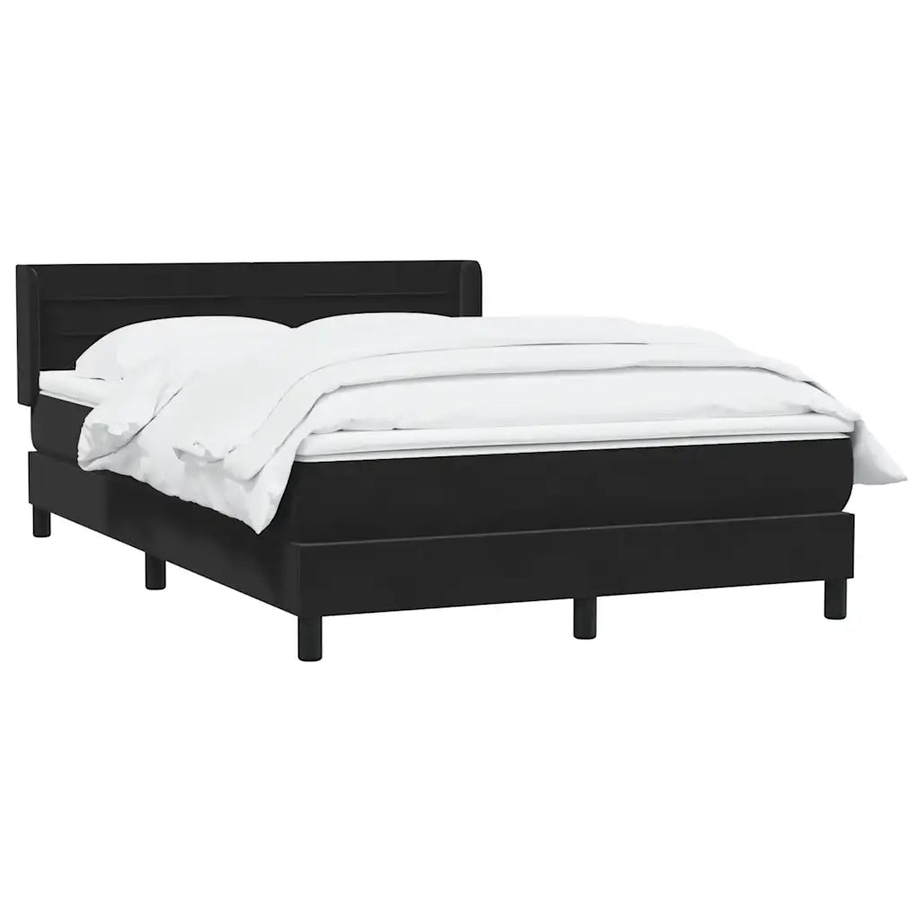 vidaXL Giroletto a Molle con Materasso Nero 160x210 cm in Velluto