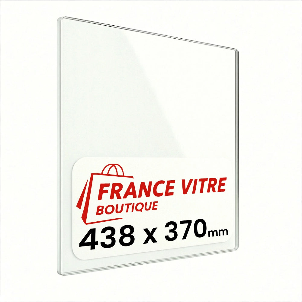 438 x 370 x 4 mm - Vetro per stufa a legna - vetro camino di ricambio - vetro per caminetto resistente al fuoco - France Vitre