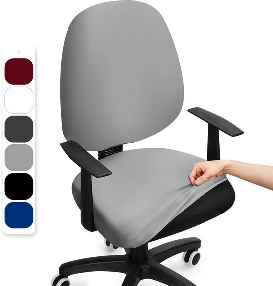 Copri Bureaustoelo Elastico - Copertura per Bureaustoelo - Stoelhoezen Riscaldabili - Copertura Stoel - Materiale Ademend - Polyester - Adatto per Sedie con Fori - 2 Pezzi - Copertura per Sedie