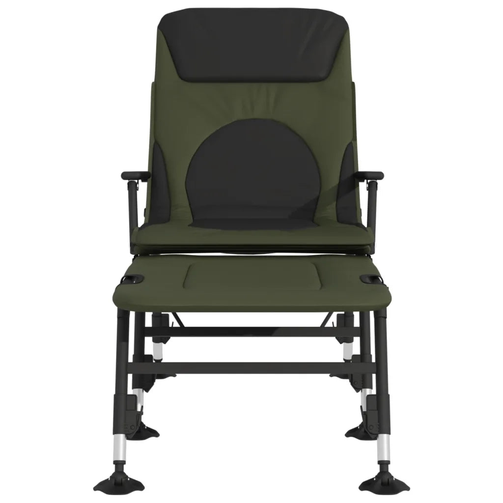 Lettino da Pesca Gambe Anti Fango Regolabili Pieghevole Verde 4006420