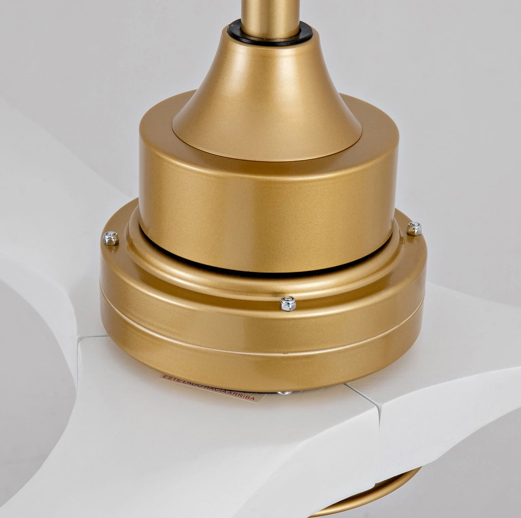 VENTILATORE DA SOFFITTO 132 cm con LED dimmerabile Oro e Bianco