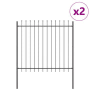 Recinzione per Giardino | Recinzione da cortile 2 pz Grigio 3,4 x 1,5 m