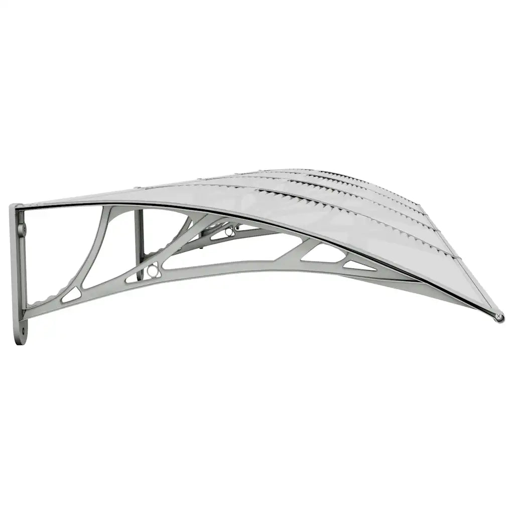 Tettoia per Porta Grigia e Trasparente 400x75 cm Policarbonato CFW9659278