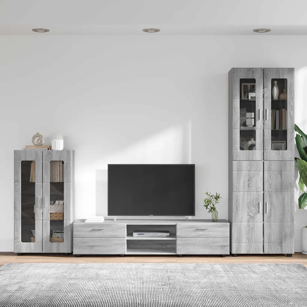Set mobile TV FLORIN 3 pcs Grigio Sonoma Legno multistrato