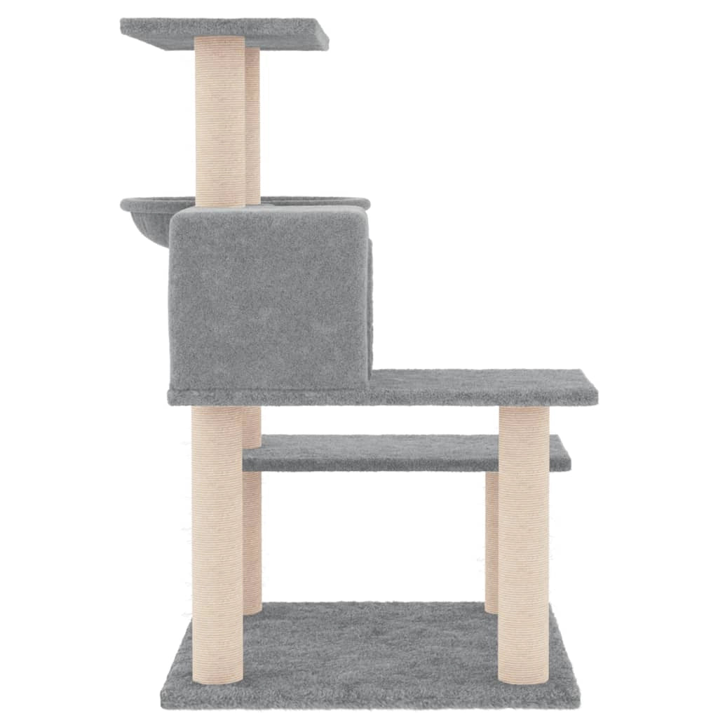 Tiragraffi per gatti torre per arrampicata giocattolo piattaforma per arrampicata con tiragraffi in sisal leggero 82,5 cm grigio 02_0022620