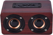 Lettore Bluetooth 6 W mini con 2 trombe - diffusore stereo wireless - 8 ore di riproduzione continua - diffusore portatile in legno per desktop - laptop telefono TV - legno rossiccio.