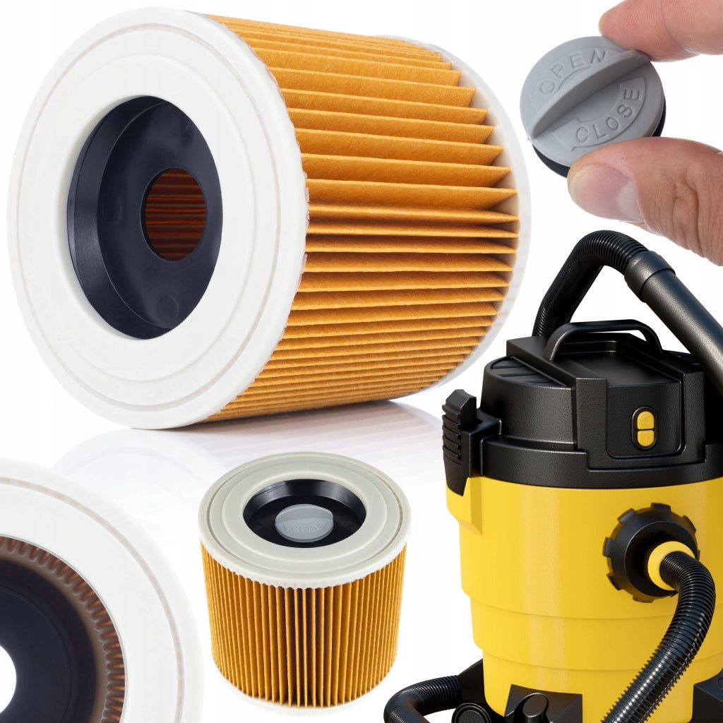 Filtro di Ricambio per Aspirapolvere compatibile con Kärcher MV2 MV3 WD2 WD3 – Poliester Lavabile, 3 Pezzi