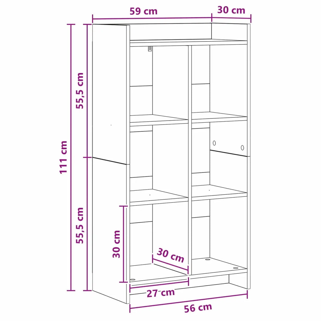 Libreria Rovere Fumo 59 x 30 x 111 cm Legno ingegnerizzato 8011287