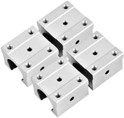 4 Stck SBR16UU - Cassetti Lineari in Alluminio - Scatola Aperta Tipo - 16mm - Blocco di Supporto - Adatto a - 4 Stck