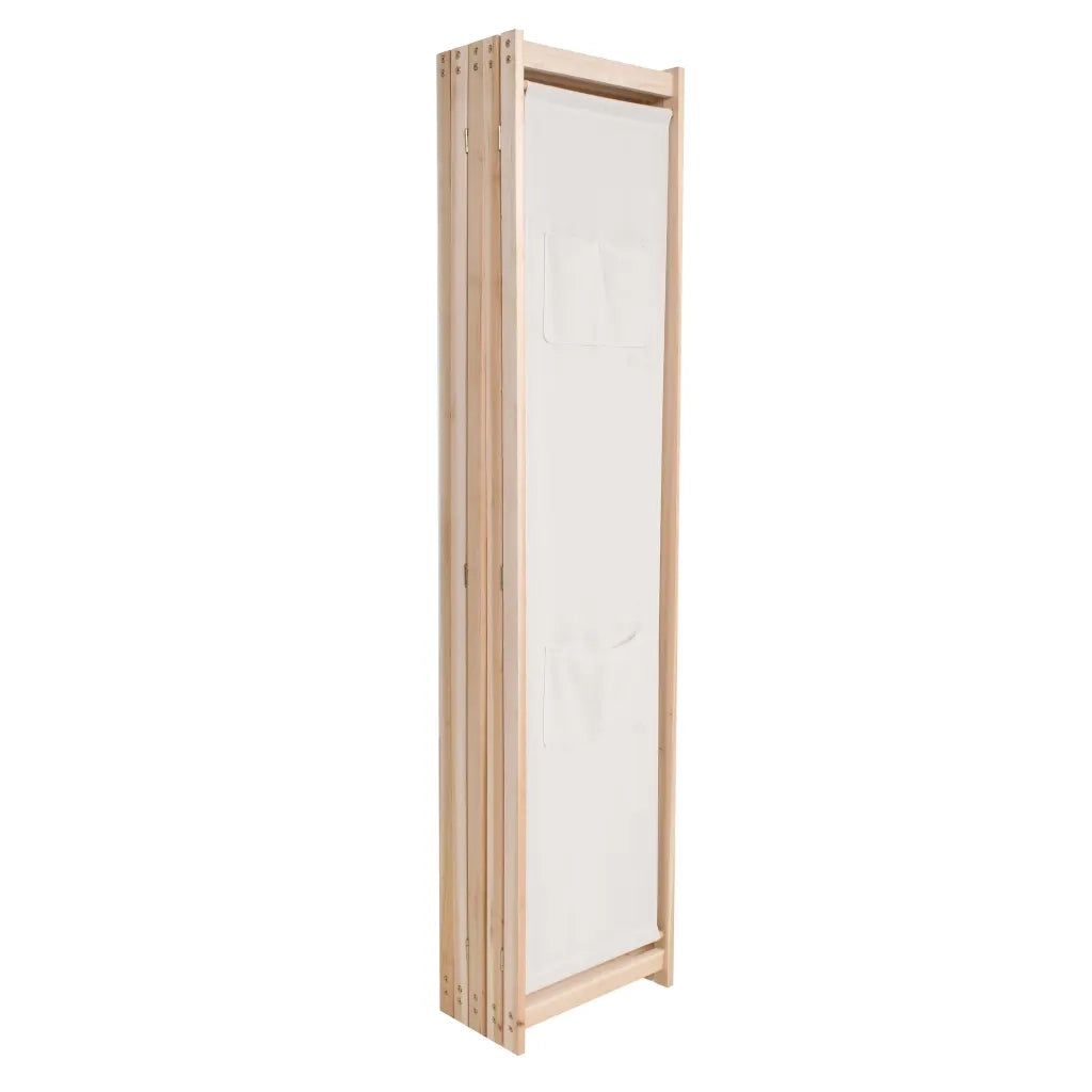 Divisorio Ambienti | Divider per stanze | Paravento a 5 Pannelli Crema 200x170x4 cm in Tessuto