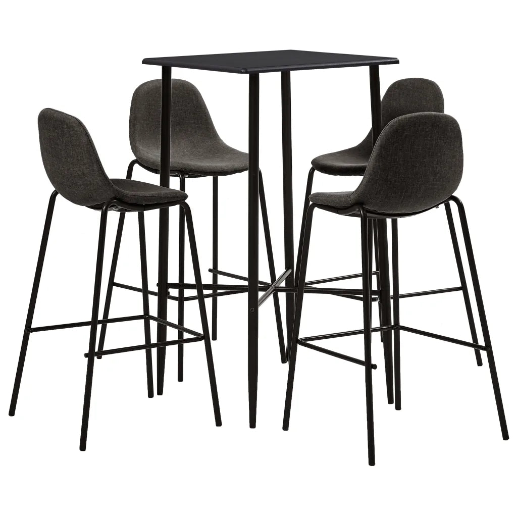 Set da Bar 5 pz in Tessuto Grigio Scurocod mxl 71335