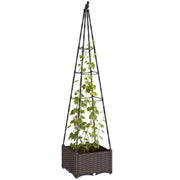 Fioriera con griglia metallica per piante rampicanti ¨C zephmum ¨C 40x40x175 cm