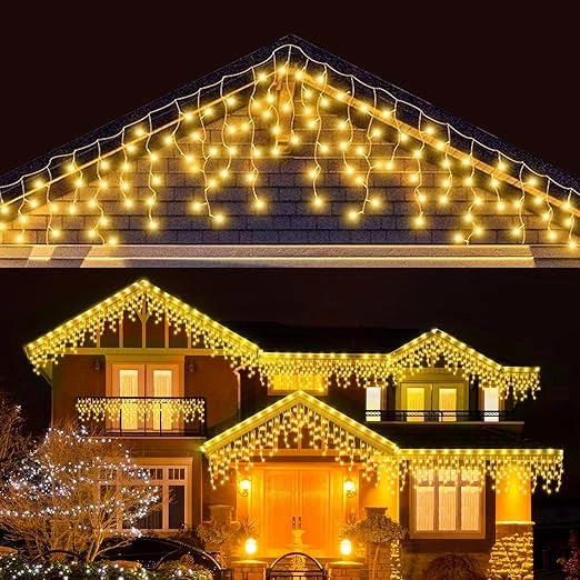 Cascata di Luci LED 4x0,60 Metri per Interni ed Esterni COLORE LED: BIANCO CALDO