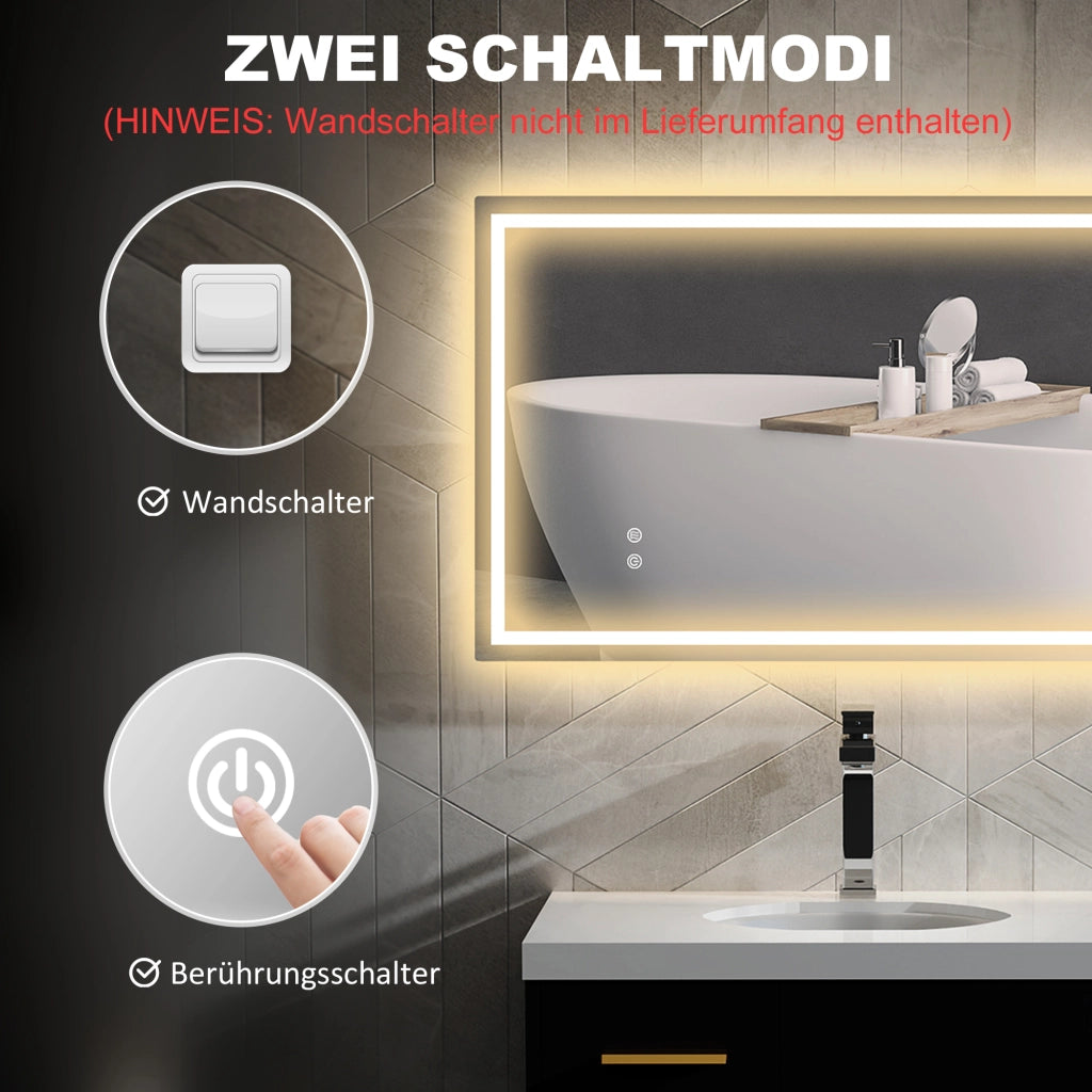 Specchio LED per Bagno ¨C Xylo ¨C Antiappannamento Luminosit¨¤ Regolabile Impermeabile