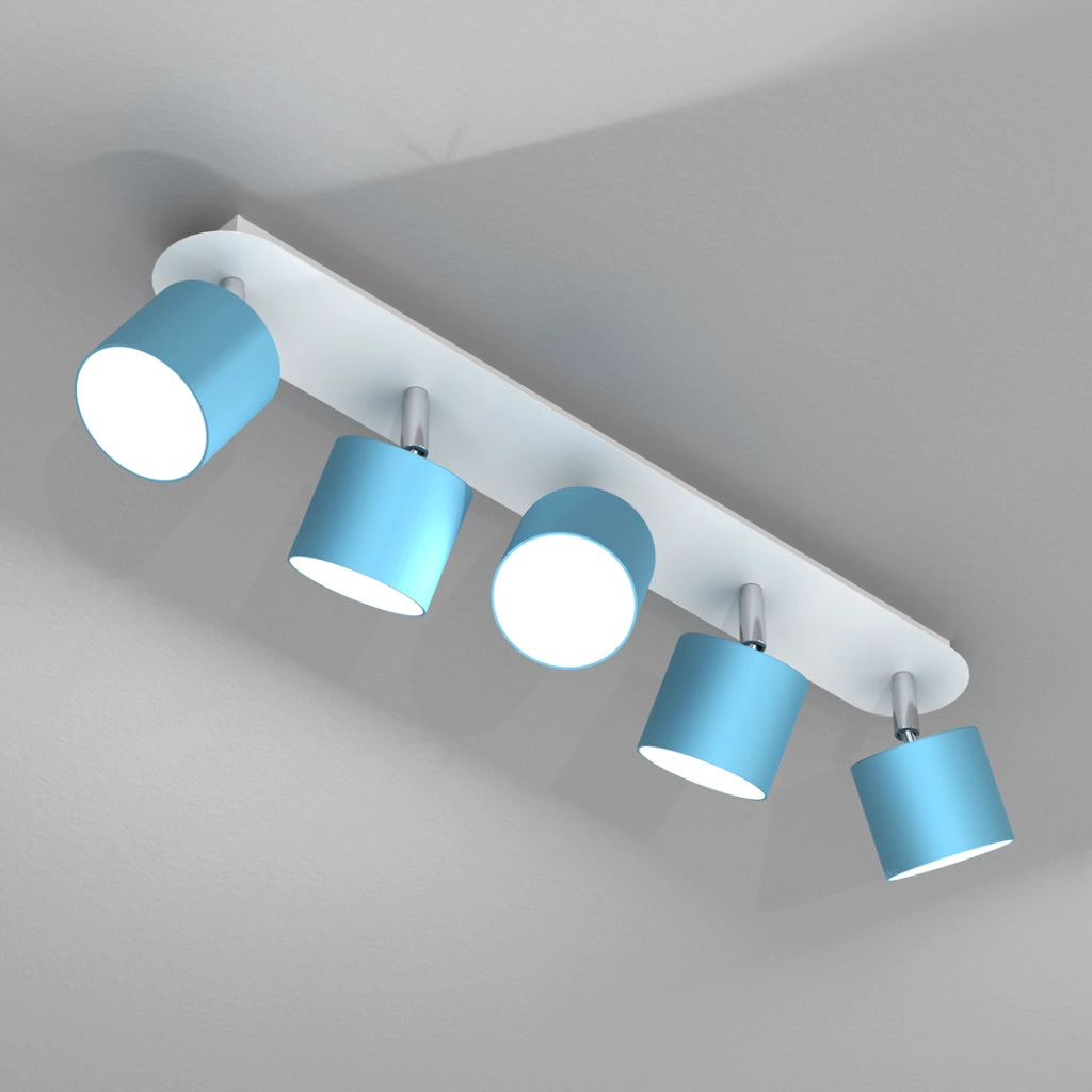 Plafoniera Milagro Dixie 5 luci GX53 blu/bianco metallo