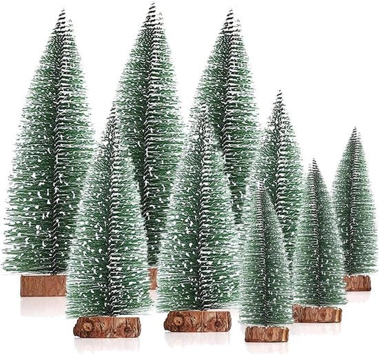 Albero di Natale Mini 9 Pezzi per Decorazione di Tavolo Casa Festa dell'Anno Nuovo 10/15/20 cm