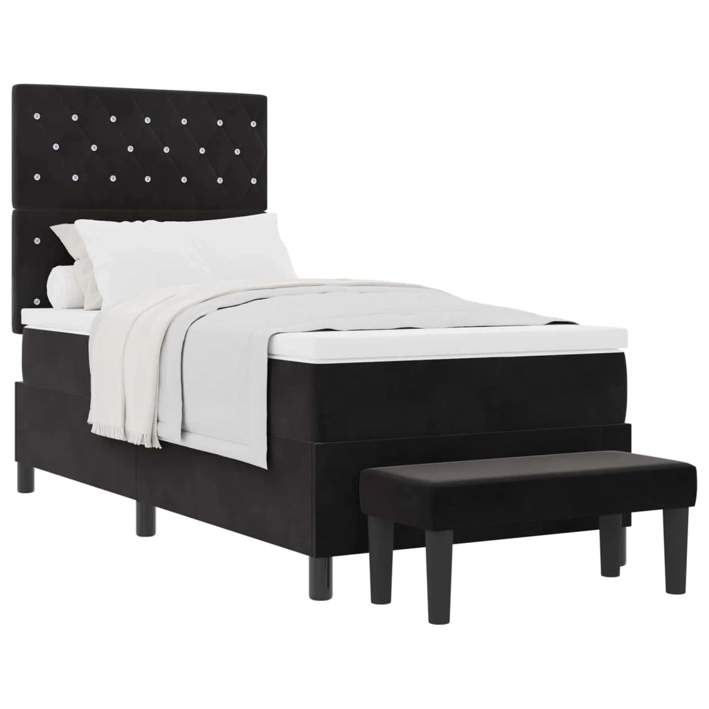 Letto a molle con testiera Nero 190 x 90 cm Velluto 3344416