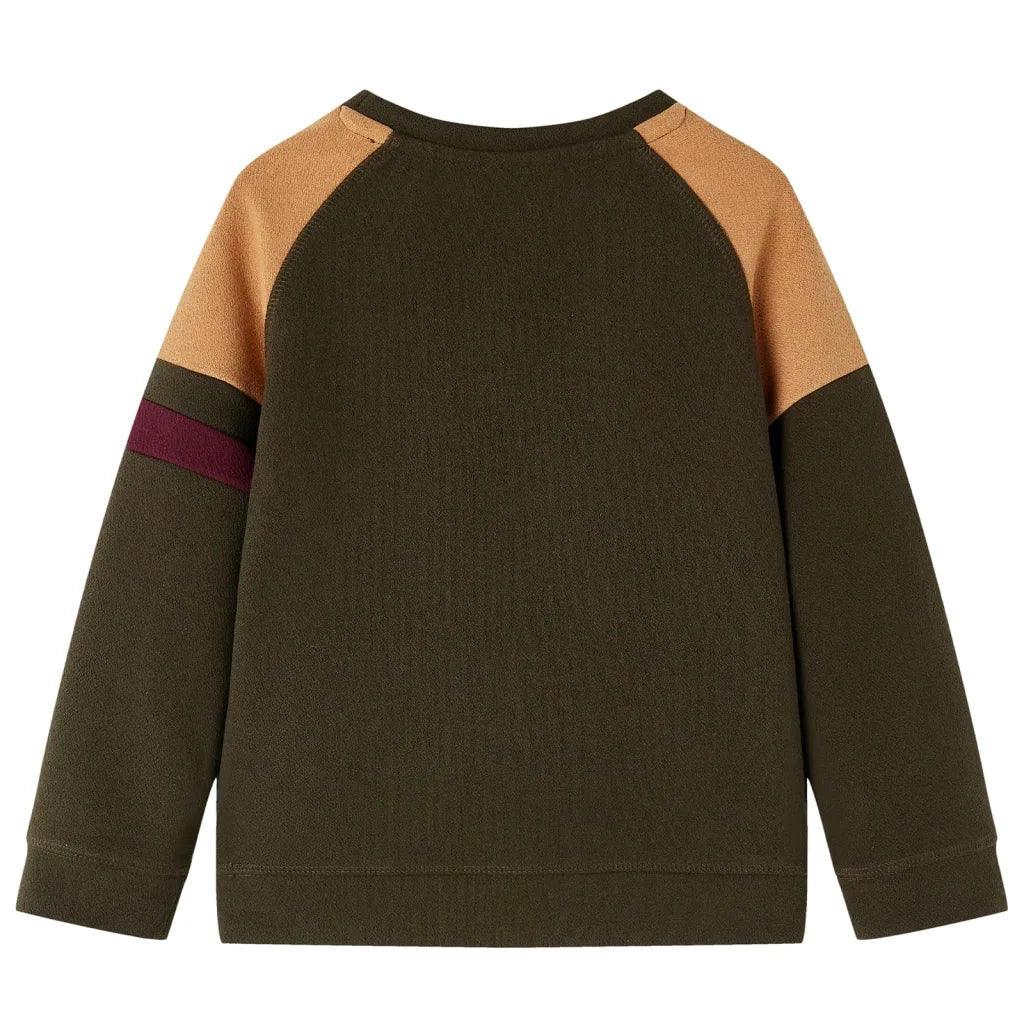Felpa per Bambini Cachi Scuro e Cammello 140