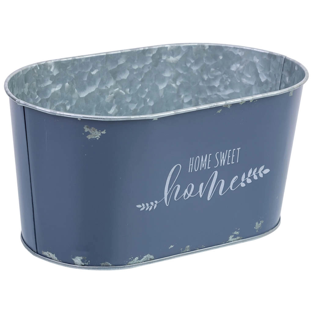 Cestino in metallo blu 22,5x13,7x11,3 B20x11