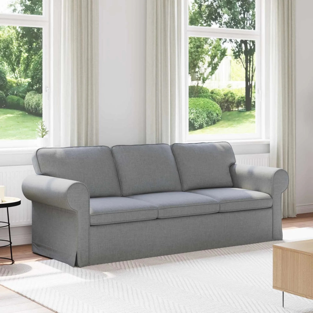 Divano | Divano da soggiorno | Sofa Grigio chiaro 215 x 82 x 80 cm Tessuto