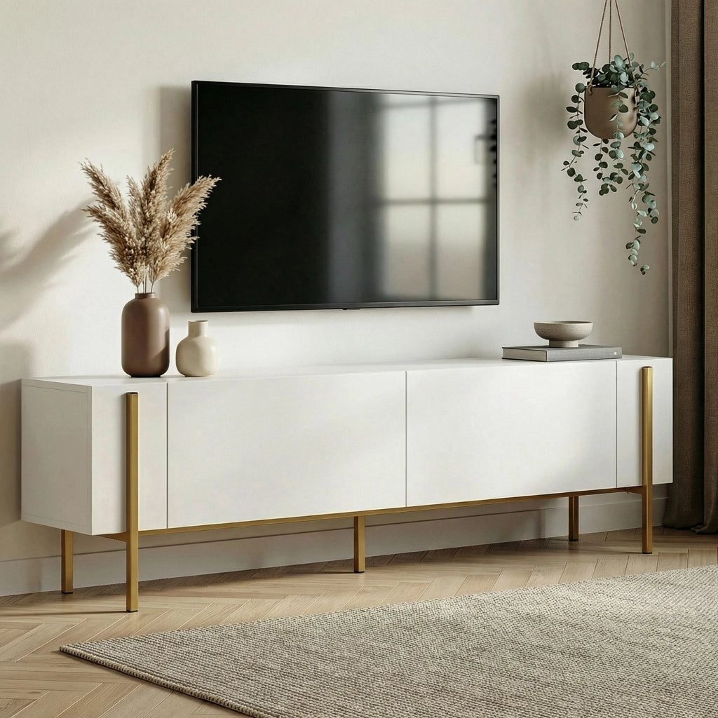 Noga, Mobile Porta tv 2 Ante, 180x30x45h cm Bianco