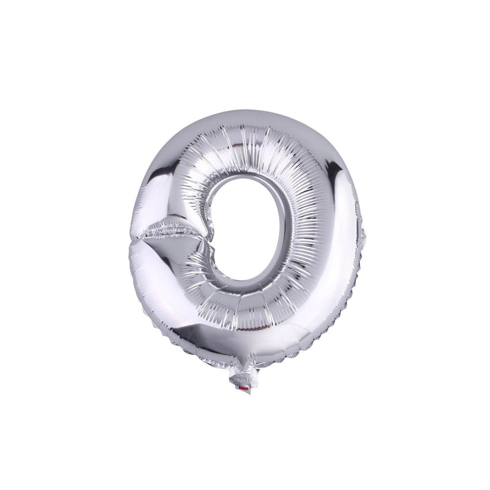 Trade Shop - Palloncino Gonfiabile Elio Lettera O Argento 35 Cm Compleanno Festa Party Casa -