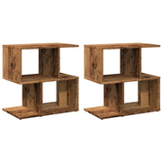 Set di 2 Comodini | Armadio da Notte | Mobiletto da notte in Legno Vecchio 50x30x51,5 cm Legno Multistrato